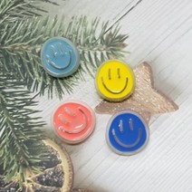 마스크장식 스마일뱃지 백신접종완료뱃지 와펜4개+일자핀4개set, 단품