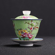 삼천리 무궁화 빈티지 도자기 찻잔, 청초록