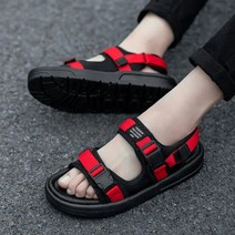 빅 사이즈 신제품 남성 샌들 미끄럼 방지 여름 슬리퍼 아웃도어 비치 캐주얼 신발, 빨간+44
