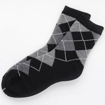 남자양말 남자패션양말 아가일체크무늬 블랙 (3켤레)남자양말 패션양말 네이비양말 면양말 캐쥬얼양말 중목양말