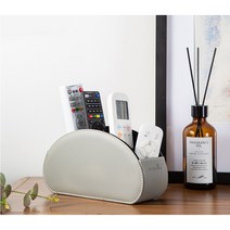 텐룸스 가죽 리모컨 정리함 보관함 거치대 꽂이, 그레이, 1개