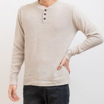 남성 남자 긴팔 니트티 데일리 캐주얼 간절기 봄 가을 컬러 포인트 패션 상의 단추 니트