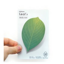 초록 스티키 나뭇잎 리프 점착식 메모지 포스트잇(유)