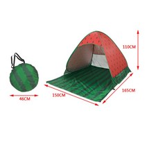 2인용텐트 Automatic Pop Up Tent Portable Beach Tent Outdoor UV Protection Camping Fishing Tent Cabana Su, watermelon
