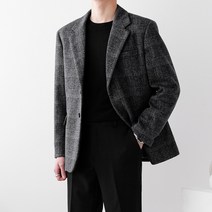글렌체크 울 캐시미어 싱글 블레이져 자켓(2color)