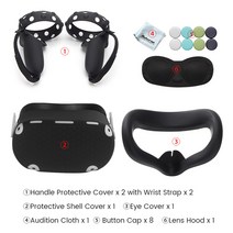 오큘러스퀘스트2 헤드스트랩 VR게임Oculus Quest 2 용 VR 보호 커버 세트 Oculus Quest 2 액세서리 용 스트, Black_2