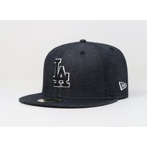 New Era 뉴에라 59피프티 남성 캡 MLB 로스앤젤레스 다저스 블랙 데님 커스텀 핏