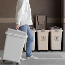 공장 야외 회사 대용량 원터치 쓰레기통 분리수거함 재활용쓰레기 학교, 1개, 솔보휴지통30L(아이보리1p+브라운3p)