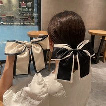 실크 스카프 엣지 리본 머리끈 2colors