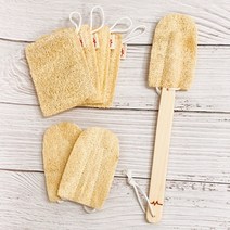 하이엔맘 루파 천연수세미 부드러운 주방 스펀지 실속세트, 물방울 대 4개입+병솔 1개입 +리필 2개입