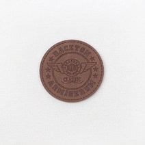[펠트친구] 가죽라벨 - 클래식원형(2개)/가죽라벨/라벨테이프/라