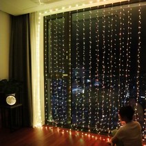 비상 RGB LED 와이어 커튼조명 (2m), 단품