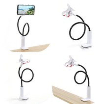 마트498 각도조절 자바라 스마트폰거치대 블랙 코브라거치대 코끼리 휴대폰거치대 누워서핸드폰 사무실 집게형