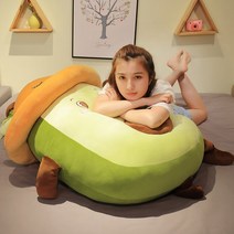 아보카도 인형 쿠션 여자 털 인형 빅 사이즈 까사미아쿠션 커버력좋은쿠션 쿠션팩트추천 의자등받이 사무실의자등받이, 옵션03, 120cm 쿠션 (1X1.7m 담요 추가)
