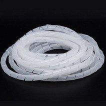 White/Black Cable Wire Winding Pipe Spiral Wrapping Organizer Sheath Tube PE 4mm-20mm Sleeve Harness, 02 White, 06 20mm -3Meter