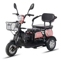 전기삼륜차 3발 삼발이 어르신 전동차 세발 바이크, 배터리와 충전기가 없는 선셋 레드 하이엔드