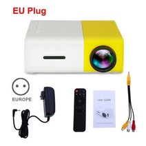빔프로젝터 플레이어 salange yg300 led yg300 업그레이드 미니 홈시어터, 노란색 EU 플러그