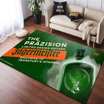 Jagermeister 로고 카펫 거실 홈 데코 커피 테이블 넓은 영역 러그 라운지 바닥 매트 침실용 미끄럼 방지 러그, 46.07 - 40x120cm 16x47inch
