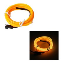 자동차 환경 El 와이어 LED USB 유연한 네온 인테리어 조명 어셈블리 RGB 장식 액세서리, yellow, USB Drive, 1M