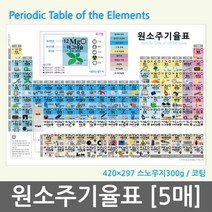 5매 원소 주기율표 중등과학 암기 화학 학습 배열 18족 실험실 교구 학습교구 과제 교과서 교육 학교