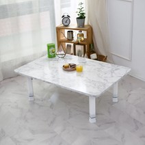 린이만물상 접이식밥상 손님상 큰상 3인 2인용 4인 마블 교자상 좌식상 잔치 집들이상 4인용 사각 원룸 다과상 자취 노트북 컴퓨터 찻상 튼튼한 테이블 철제다리 책상 화이트 블랙, 비앙코까라라(유광)