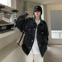 여성 빅사이즈 데님 캐주얼 트렌드 스트리트 청자켓