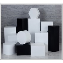 조각 작품 전시대 다이 큐브 조형물 전시 좌대, 길이 40 폭 40 높이 20cm 흰색