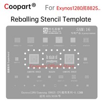 BGA-리볼링 스텐실 템플릿 삼성 A53 A536 Exynos 1280 E8825 CPU SPU13p S5511 W2205 SM5714 EMMC DDR 77098B RF 전원 IC