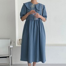 토리 뒷지퍼 카라원피스