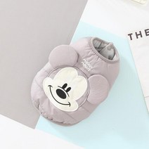 강아지 외출복 외투 자켓 애견옷디즈니 애완 동물 개 옷 겨울 따뜻한 미키 마우스 자켓 코튼 작은 중형 조, 03 Gray_04 L