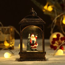 FANSYLI LED 렌턴 무드등 크리스마스 오르골 스노우볼 워터볼 빈티지 장식 선물 13.5*7cm, 시니어
