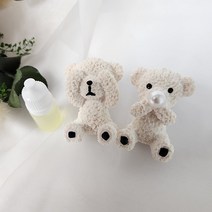 새차선물 진주 곰돌이 석고방향제 차량용 추가 리피 5ml 무료증정, 라일락 향