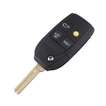 자동차키 KEYYOU- 교체형 5 버튼 원격 플립 폴딩 키 셸 볼보 XC70 V50 V70 S60 S80 C30 Fob 자동차 케이스, 03 4 Buttons key case