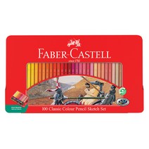 파버카스텔 유성 수채색연필 틴케이스 100색, 파버카스텔 수성 색연필 틴케이스 100색, 1개
