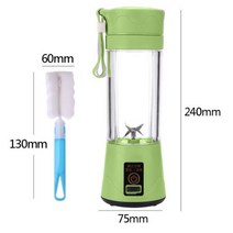 착즙기 레몬 과일 스퀴저 원액기 가정용 원액 착즙 휴대용 전기 Juicer USB 충전 오렌지 블렌더 미니 Juicing 컵 26 블레이드 압착기 홈 주스 메이커 기계, 380ml Green+체코