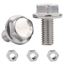트 M8-1.25 x 16mm 플랜지 육각 헤드 볼트 플랜지 육각형 나사 및 육각 너트 304 스테인리스 스틸 A2-70 DIN 6921 외장 육각 드라이브