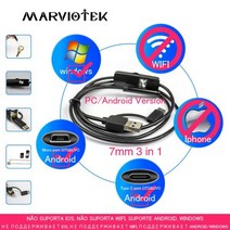 아이폰용 7mm 와이파이 내시경 카메라 HD 방수 USB 검사 IOS 안드로이드 PC 노트북, 03 7 mm 3in1 Endoscope_05 10m