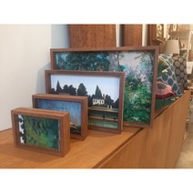 멀바우 원목 양면액자 A4 마을상점