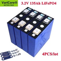 산업용 배터리 VariCore-3.2V 310Ah 280Ah 105Ah LiFePO4 배터리 3C 리튬 철 인산염 배터리 4S 12V 24V 골프 카트 요트 태양 RV 4 피스, [03] 135Ah Punch 4pcs
