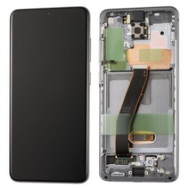 삼성 호환 갤럭시 S20 OLED 터치 스크린 디지타이저 디스플레이 어셈블리 용 100% OEM AMOLED 죽은 픽셀 없음 그림자, [04] S20 Grey With Frame