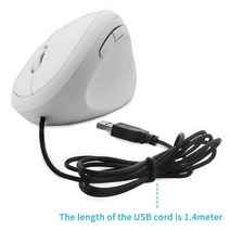 버티컬마우스 무소음 블루투스 손목보호인체 공학적 수직 유선 마우스 사일런트 게이머 USB 광학 작은 손, 01 White wired, 한개옵션1