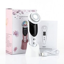 리프팅마사지기 얼굴 마사지기 케어 7 in 1 페이스 리프트 장치 ems rf 미세, 7 in 1 흰색