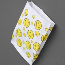 90P 11X16CM 종이봉투 스마일 쿠키 페이퍼백 군고구마