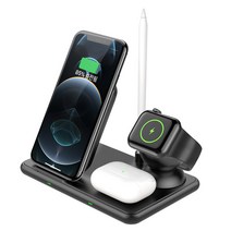 UM2 올인원 고속 무선 충전기 UMWH-4in1 애플워치 펜슬 에어팟 아이폰 갤럭시워치 Z플립3, 블랙