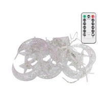 나이스조명 LED 크리스마스 장식 별 조명 은하수 무뚜기 트리전구, LED 달별 장식등 USB 리모컨형(연노랑빛)