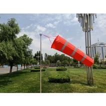 풍향 측량기 바람 관측 지시기 야외 정원 풍속 풍량, 오렌지 화이트 길이 1.5m