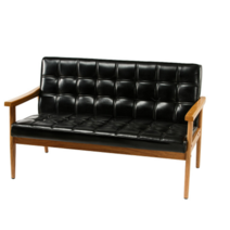 2인 조립식 원목 미용실 병원 대기실 로비 복도 업소 대기 카페 거실 고급 2인용 쇼파, 블랙