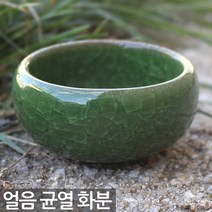 얼음 균열 도자기 선인장 화분 - 미니 다육이 다육 자기 책상 사무실 아이방 거실 인테리어, 03_Sein_얼음균열화분-진녹색A