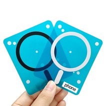 네츄럴파크 맥세이프 자석스티커 아이폰 갤럭시 전기종 호환, 1. 스마트폰용(화이트1P+블랙1P)