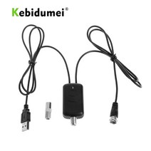 KEBIDUMEI TV 신호 증폭기 부스터 편리하고 쉬운 설치 디지털 HD 폭스 안테나 채널 25DB 용 케이블, 한개옵션0